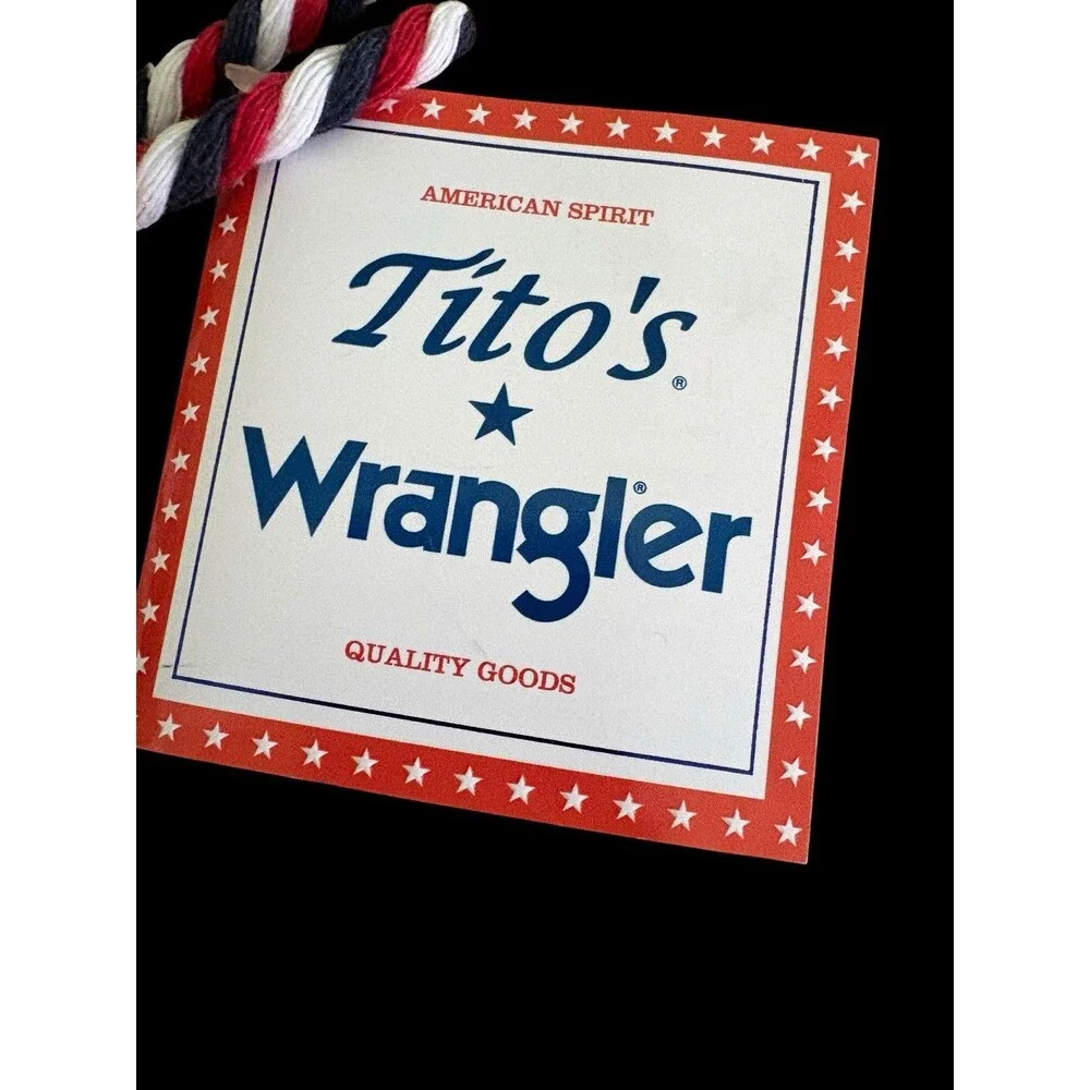 Tito's Handmade Vodka Wrangler Denim Bottle Sleeve Bag Drawstring New No Bottle